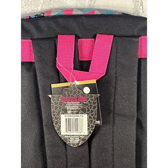 NWT 16 Monster High Cartoon Large Backpack Casual Book Bag RARE 2015 Mattel